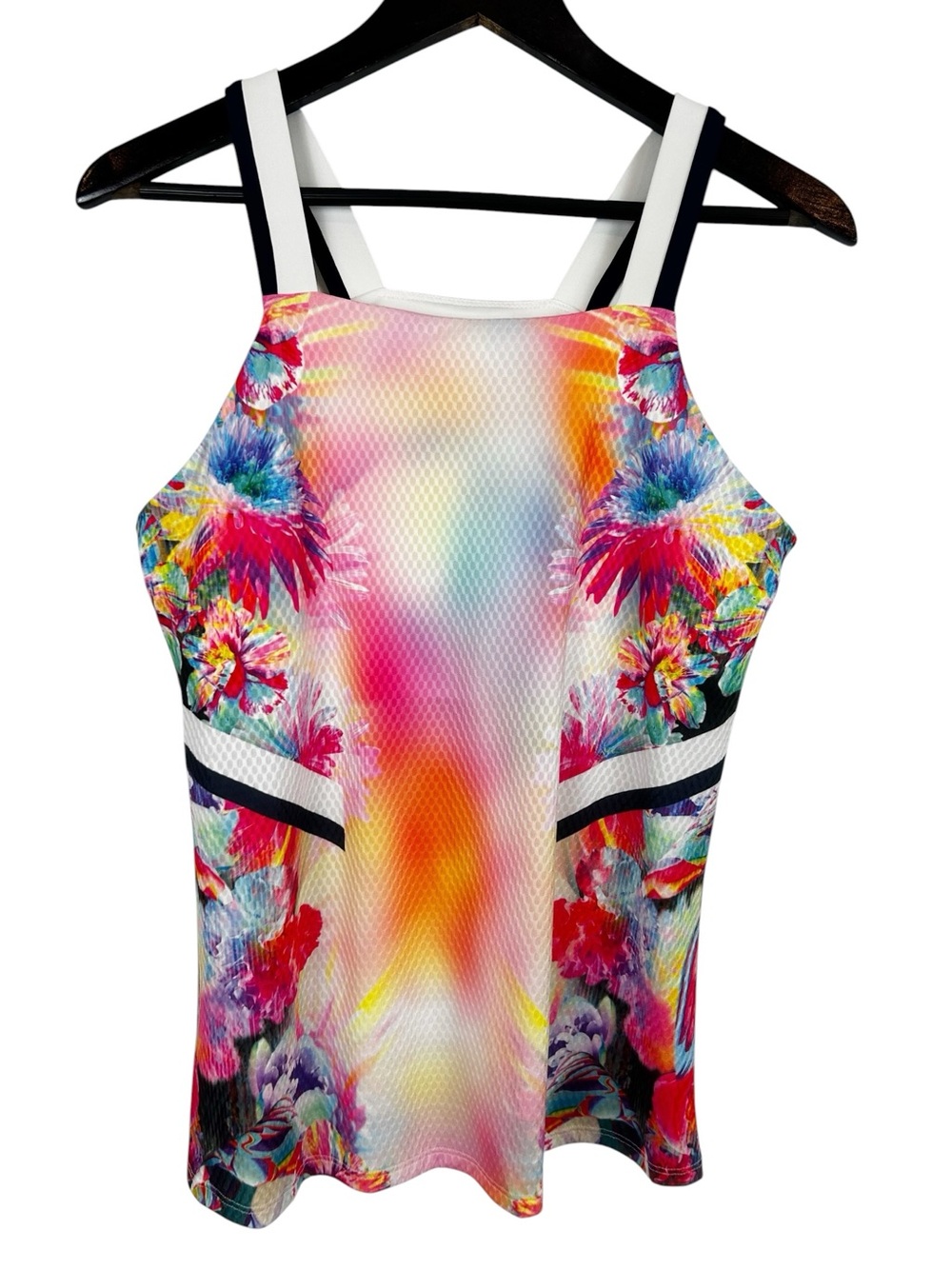 Lucky in Love Athletic Tank Top Multicolor Floral Women's Size Large